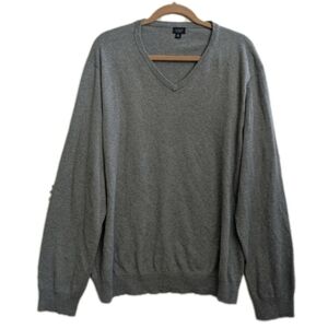 J. Crew Cashmere Cotton Blend Pullover V Neck Sweater.Gray Size XL